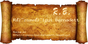 Rózsavölgyi Bernadett névjegykártya